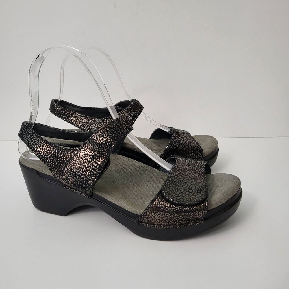DANSKO Sonnet Shimmer Black Sandals Womens 7.5 8 EU 38 9845500200 Comfort Shoes